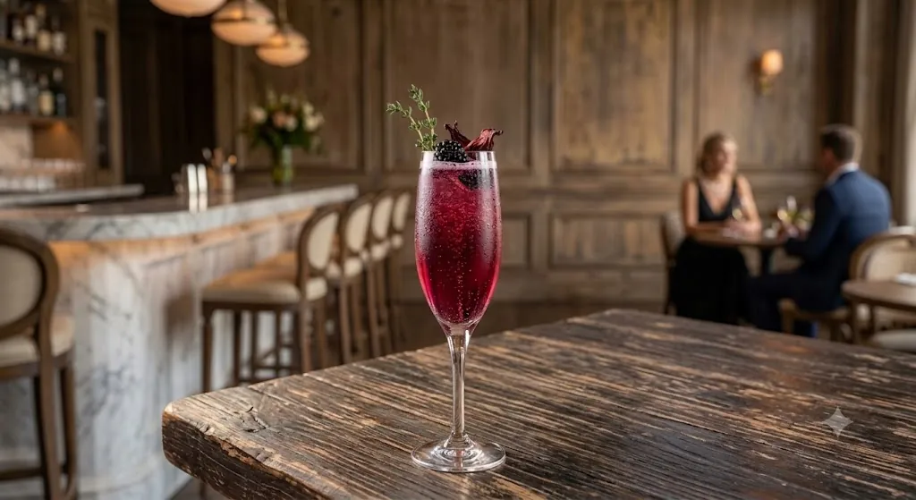 Hibiscus Sparkler cocktail made with Sway by MadTree