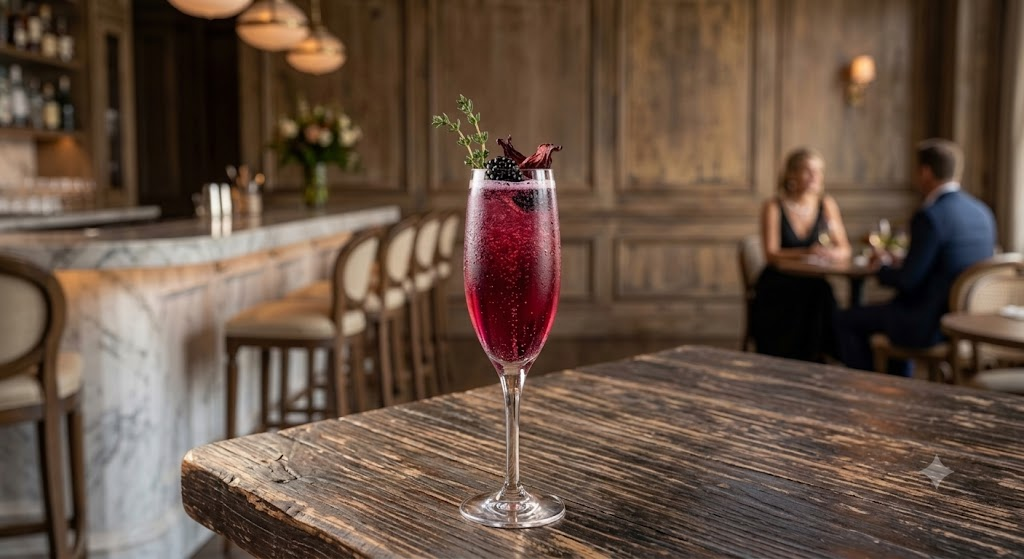 Hibiscus Sparkler cocktail made with Sway by MadTree