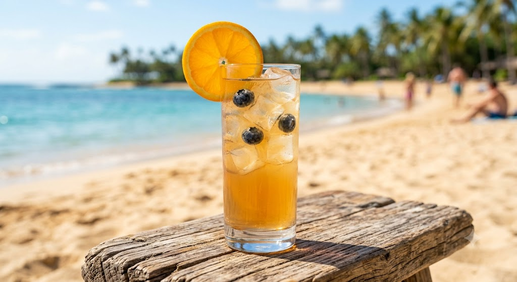 Tropical Refresher cocktail made with Sway by MadTree